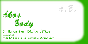akos body business card